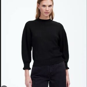NWT Madewell Black Crew Neck Sweater warm classy